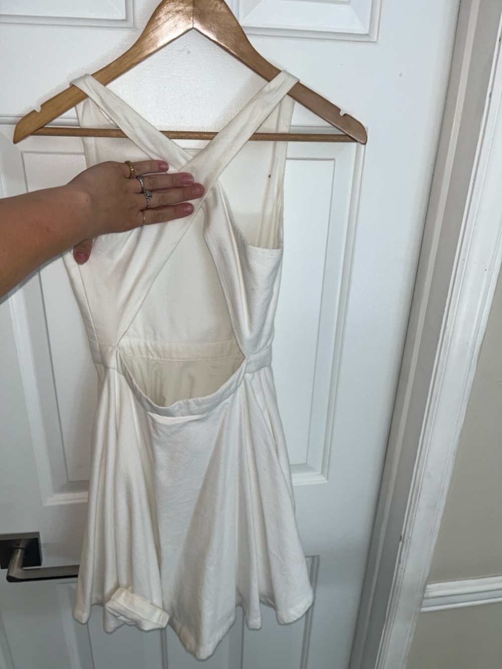 Polo by Ralph Lauren Cream Cross-Back Dress size 14. 100% Cotton.